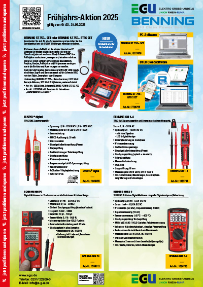 Frühjahrs-Aktion Benning Messtechnik 03-05 2025 EGU Elektrogroßhandel