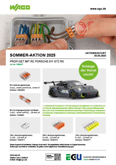 Wago Sommeraktion 2025 Auto RC Porsche 911 GT2 RS EGU Aktion