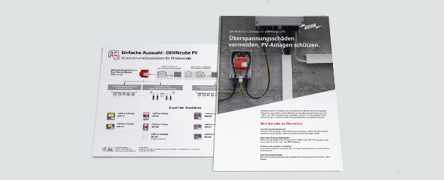 Dehn PV Überspannungsschutz Flyer mit Auswahlhilfe Rückseite