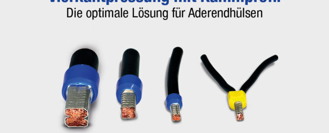Klauke Vierkantpressung mit Kmmprofil. Die optimale Lösung für Aderendhülsen
