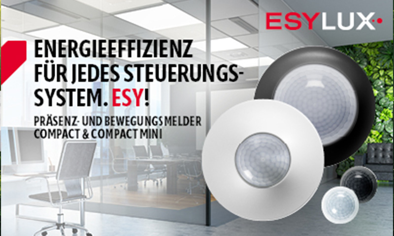Energieeffizienz für jedes Steuerungssystem von Esylux. Compact und Compact Mini