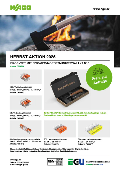 Wago Herbstaktion 2025 Profiset mit Fiskars-Norden-Universalakt N10