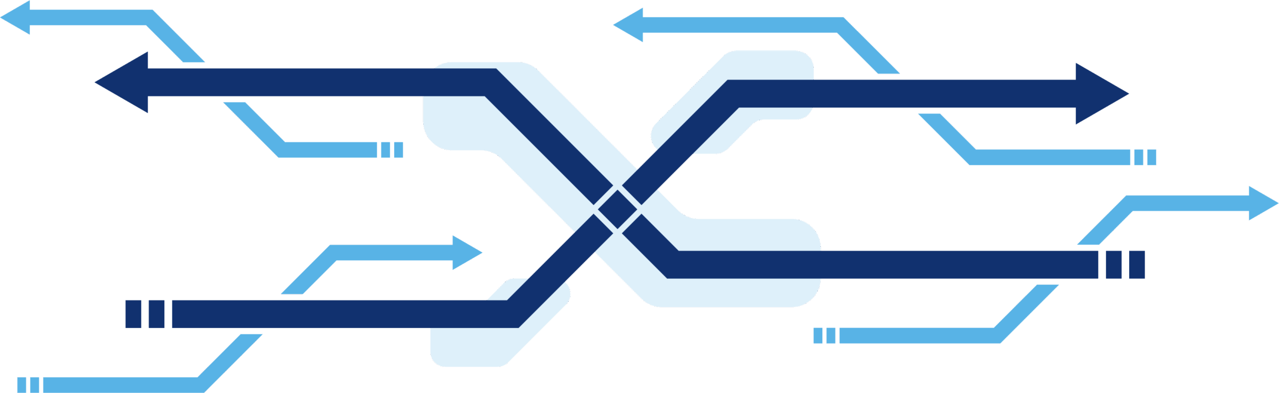 Illustration von Pfeilen und Schnittstellen