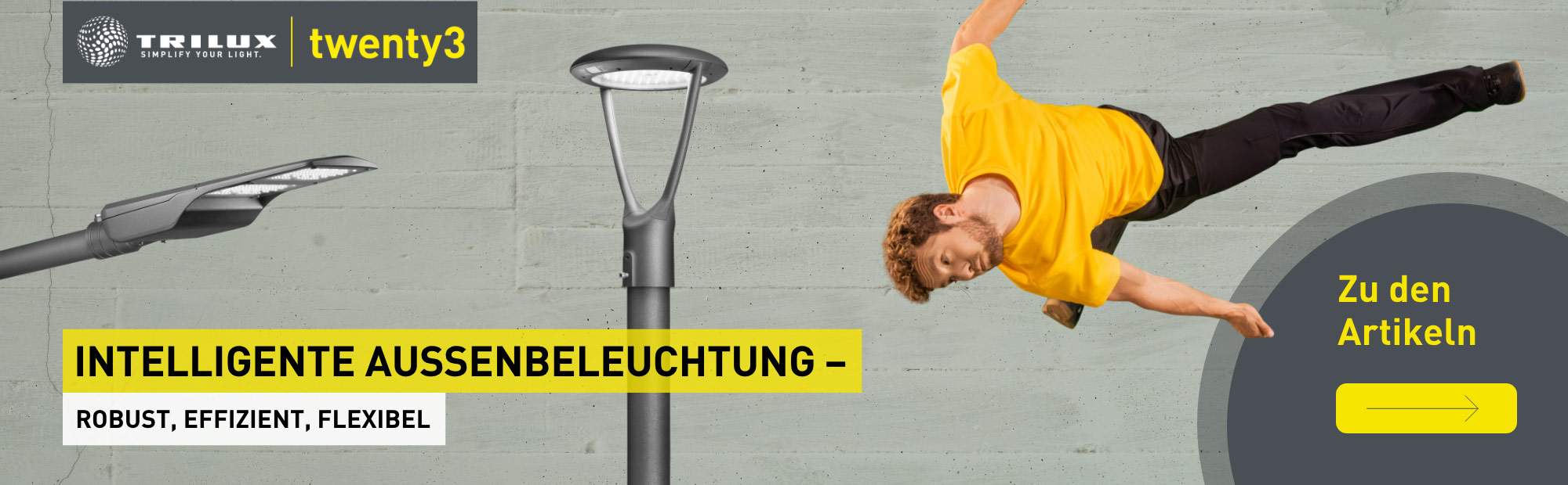 Trilux twenty3 Banner EGU Intelligente Außenbeleuchtung für B2B Kunden