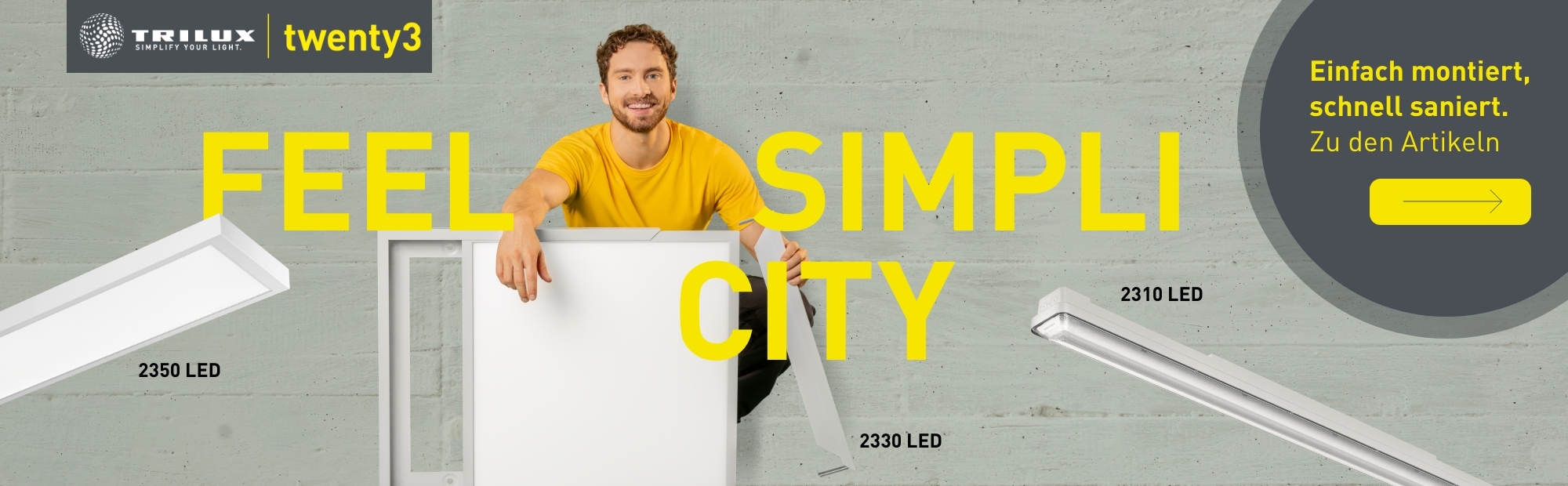 Trilux Banner Feel Simpli city. leuchten bei der EGU Elektrogroßhandel