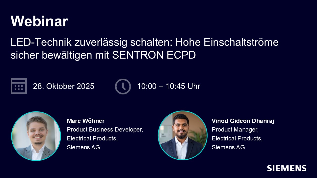 Siemens Webinar LED Technik zuverlässig schalten. 28.10.2025