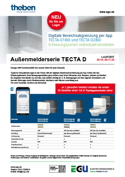 Theben Aktion. Bewegungsmelder Außenmeldeserie TECTA D