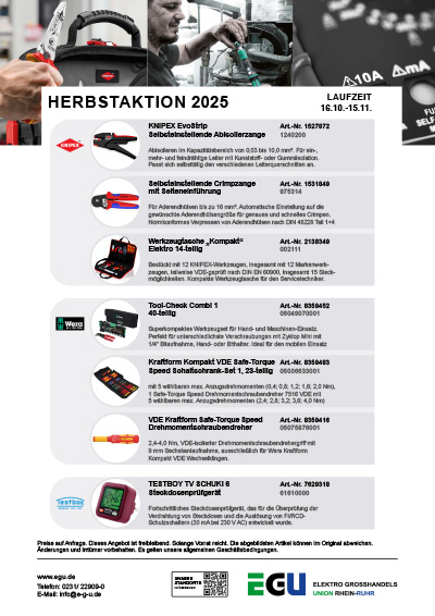 Wera Knipex, Testboy Aktion Werkzeug und Messgerät. EGU Elektrogroßhandel