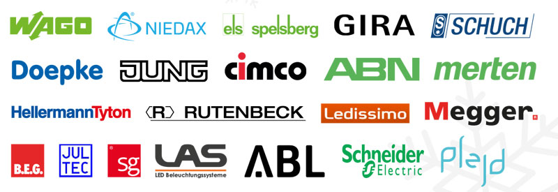 Teilnehmende Hersteller: Wago, Niedax, Spelsberg, Gira, Jung, Cimco, ABN, Megger, BEG, SG Leuchten ...