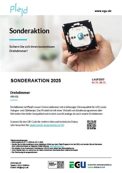 Plejd Sonderaktion EGU Drehdimmer kostenlos erhalten