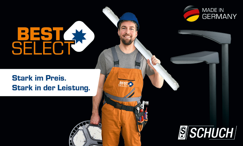 SCHUCH_EGU_News_Q3_Beitragsbild_800x480_BestSelect_V02 Schuch Leuchten Best Select. Made in Germany. Stark im Preis. Stark in der Leistung