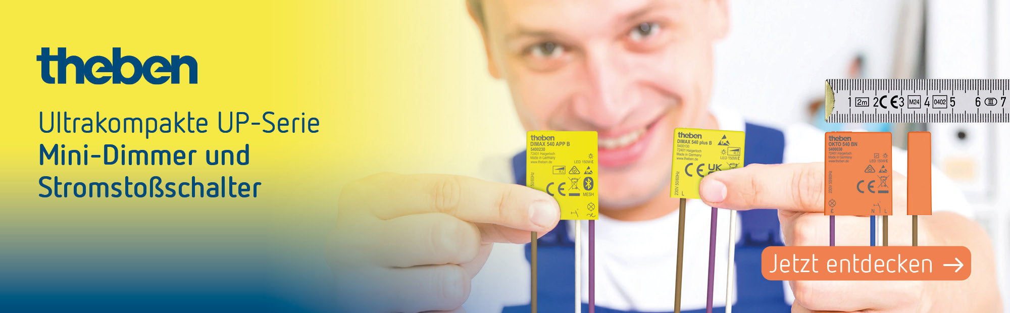 Theben Ultrakompakte UP-Serie Mini-Dimmer und Stromstoßschalter