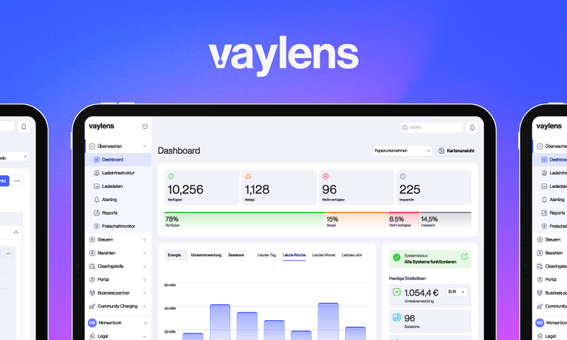 Vaylens CPMS (Charge Point Management System) Ladinfrastruktur System